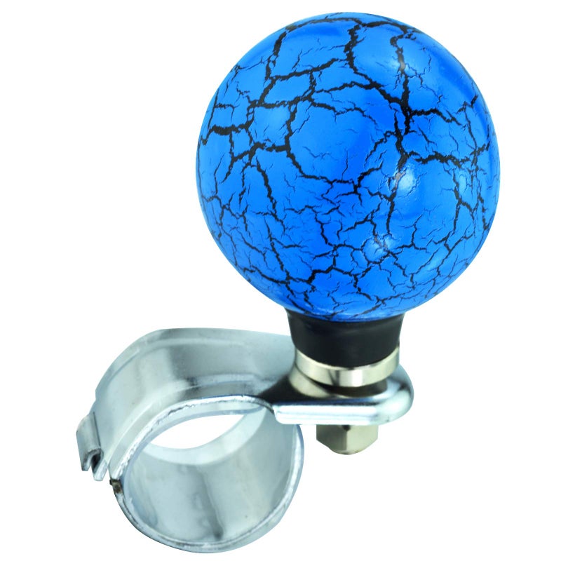 Lunsom Ball Steering Wheel Knob Marbling Round Suicide Spinner Turning Grip Helper Driving Power Aid Handle Control Car Booster Fit Most Vehicle (Blue) - Image 1